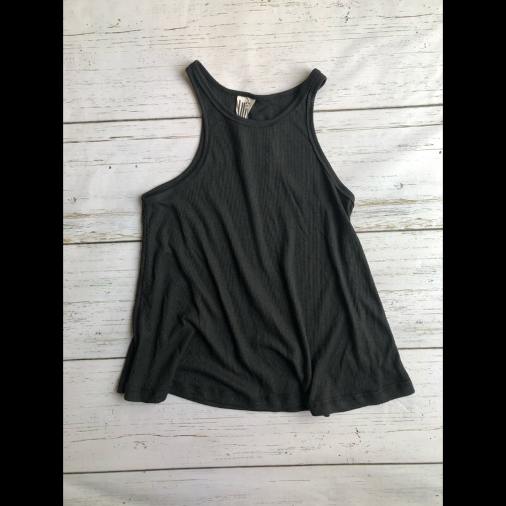 Free People black inside out tank top size small